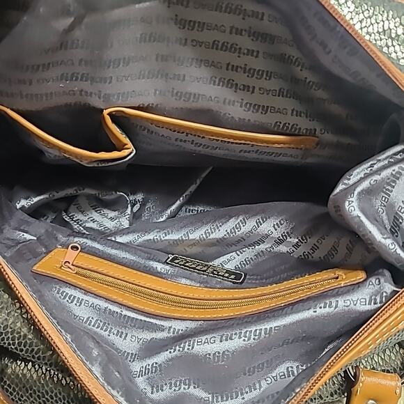 Large Y2K Twiggy London Handbag Metallic Animal Print Purse Clean - Picture 9 of 9